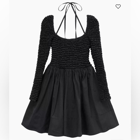 STAUD Black Textured Long Sleeve Dress - Picture 2 of 4